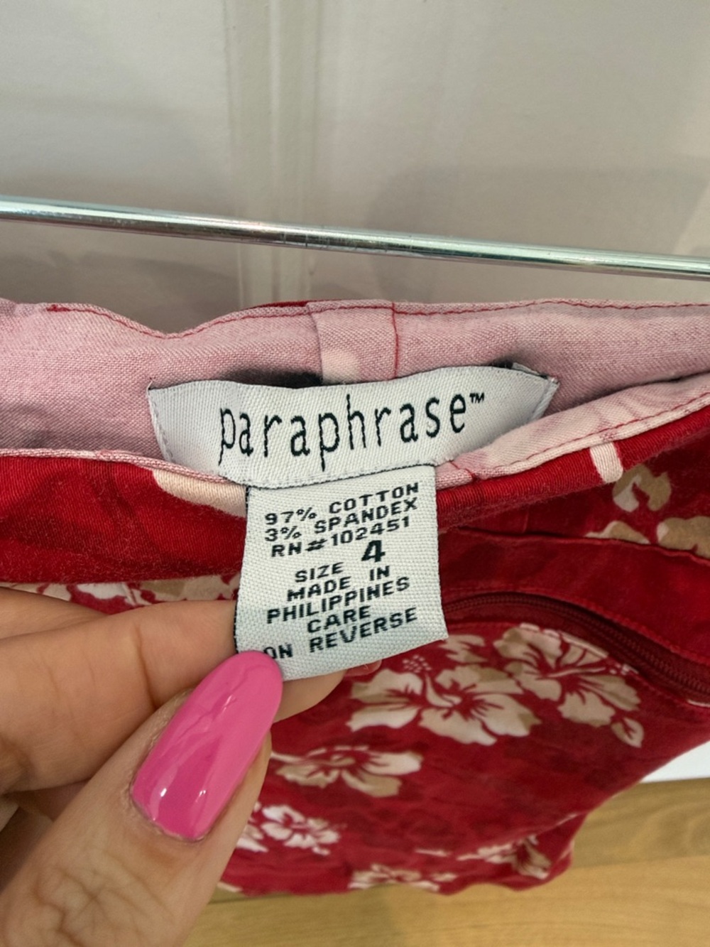 Paraphrase Red Floral Skort with Zip Pockets - Picture 2 of 8